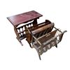 Image 1 : 3 Vintage Wood Magazine Racks * One doubles as an end table