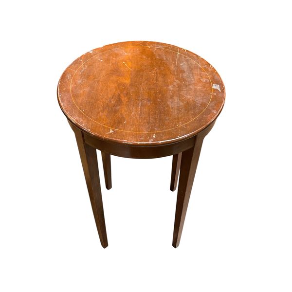 Louis XVI Style Round Side Table with Tapered Legs (25" tall x 26" diameter)