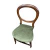 Image 1 : Victorian Mahogany Balloon Back Chair with Green Velvet Seat