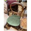 Image 2 : Victorian Mahogany Balloon Back Chair with Green Velvet Seat