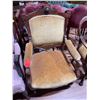 Image 2 : Renaissance Revival Mahogany Gentlemen's Chair - Reupholstered with Gold Velveteen Upholstery