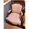Image 2 : Louis XV Style Solid Wood Arm Chair with Pink Seashell Upholstery