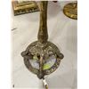 Image 3 : Antique Brass Floor Lamp with Shade (Shade has damage)