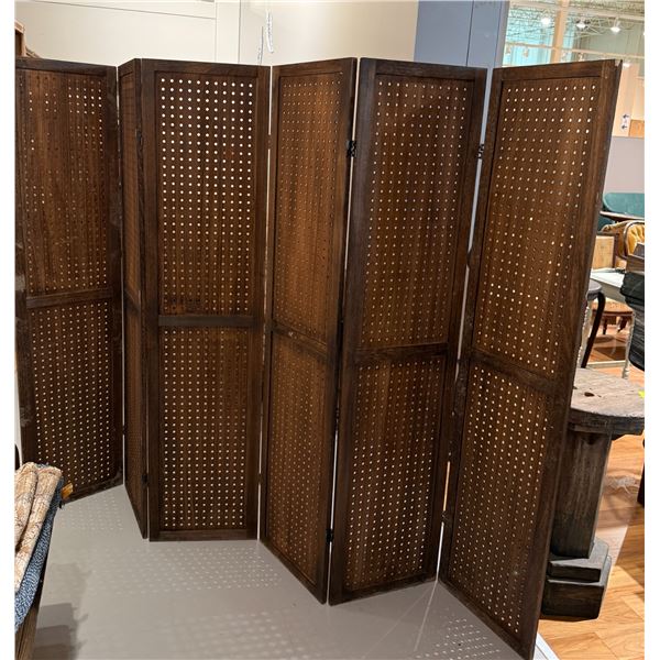 Wood 6 Panel Folding Privacy Screen (Each panel is 16" wide x 68" tall)