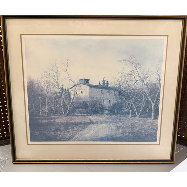 Framed Print of Saunsby's Mill in London, Ontario by Local Artist Ken Jackson (Double matted in a 36