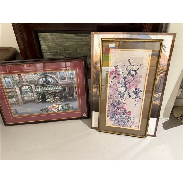 1 New Poster Frame and 2 Framed Prints
