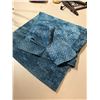 Image 1 : Quilted Blue Velour Coverlet & 2 Matching Pillow Cases (Full/Double Size)