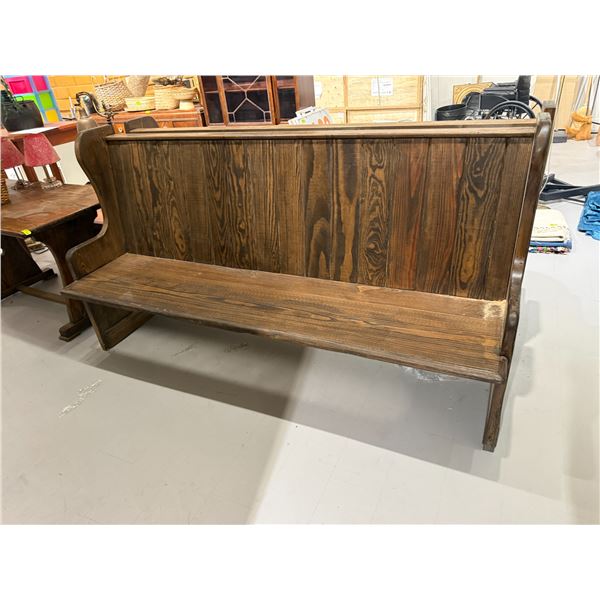 Dark Stained Pine Pew/Bench * 6 Feet Long