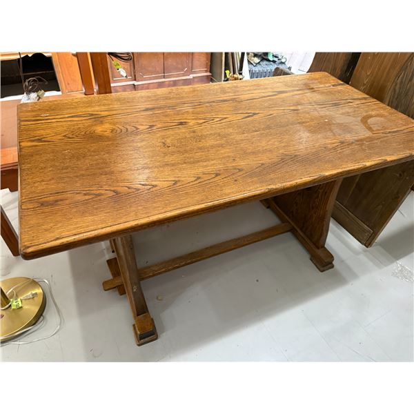Vintage Solid Wood Trestle Dining Table (Top of the table is 54" x 28")