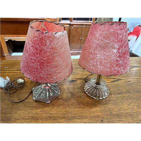 1 Glass & 1 Brass 12" Boudoir Lamps