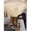 Image 2 : Antique Brass & Marble Torchier Floor Lamp with Glass Shade (shade may be a mismatch)