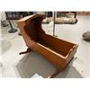 Image 1 : 19th Century Pine Bonnet Top Rocking Baby Cradle (34" long x 27" tall * rockers are 28" wide)