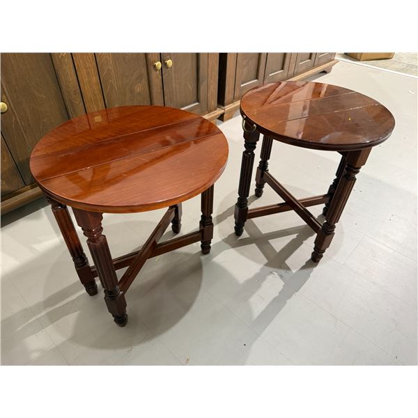 Pair of Petite Drop Side Accent Tables (16" diameter x 18" tall)