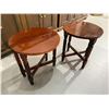 Image 1 : Pair of Petite Drop Side Accent Tables (16" diameter x 18" tall)