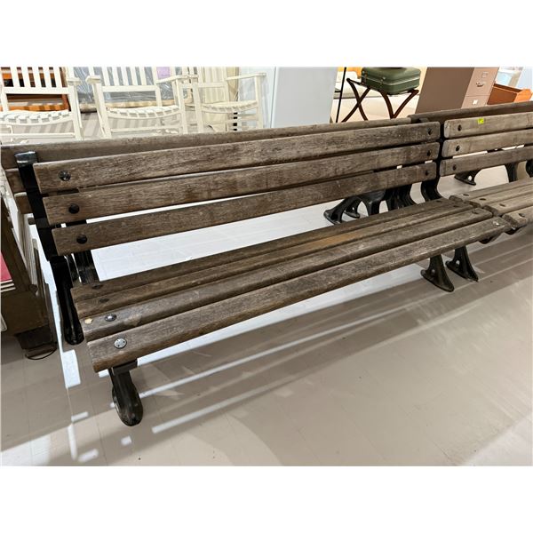 Wood Slat Garden Bench with Black Aluminum Frame * 6 Feet Long