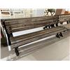 Image 1 : Wood Slat Garden Bench with Black Aluminum Frame * 6 Feet Long