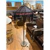 Image 1 : Vintage Brass Floor Lamp with Fringed Replacement Shade