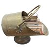 Image 1 : Brass Coal Scuttle with Tongs and Kindling