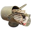 Image 2 : Brass Coal Scuttle with Tongs and Kindling
