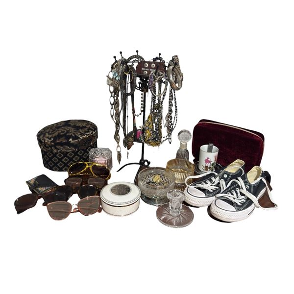 Group of Jewelry, Sunglasses, Mikasa Trinket Box and More - Preowned