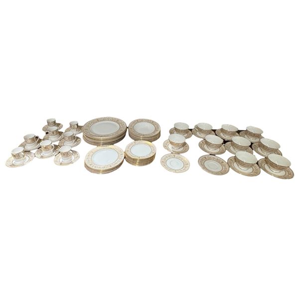 Royal Doulton "Sovereign" 50 Piece Bone China Dinnerware Set * 10 Tea cups with Saucers, 8 Demitasse