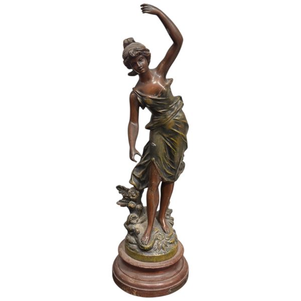 Bronze Patinated "Amphitrite" Statue * Replica of Auguste Moreau Design (19" tall)