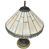 Image 2 : Vintage Tiffany Style Stained Glass Table Lamp (24" tall with an 18" diameter shade)