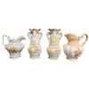 Image 1 : 2 Large Ceramic Water Pitchers and 2 Vintage Transferware Vases (Vases have damage)