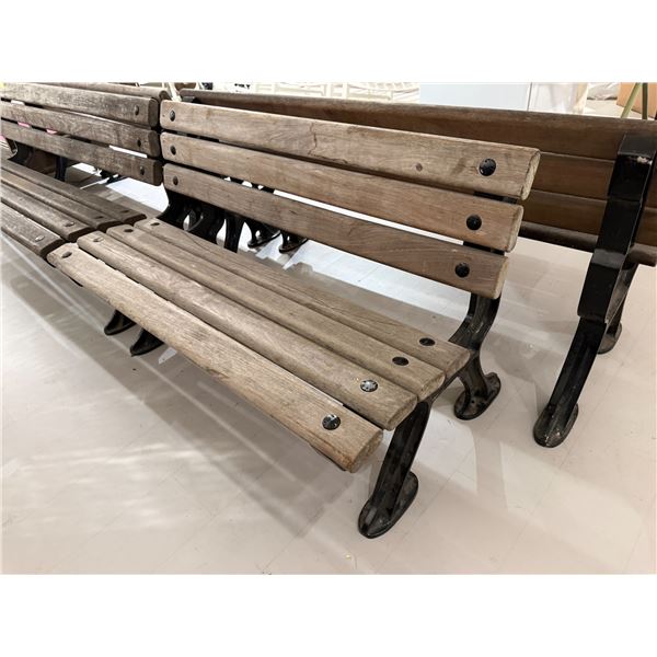 Wood Slat Garden Bench with Black Aluminum Frame * 4 Feet Long