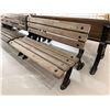Image 1 : Wood Slat Garden Bench with Black Aluminum Frame * 4 Feet Long