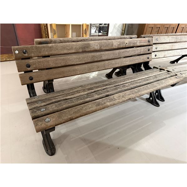 Wood Slat Garden Bench with Black Aluminum Frame * 6 Feet Long