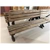 Image 1 : Wood Slat Garden Bench with Black Aluminum Frame * 6 Feet Long