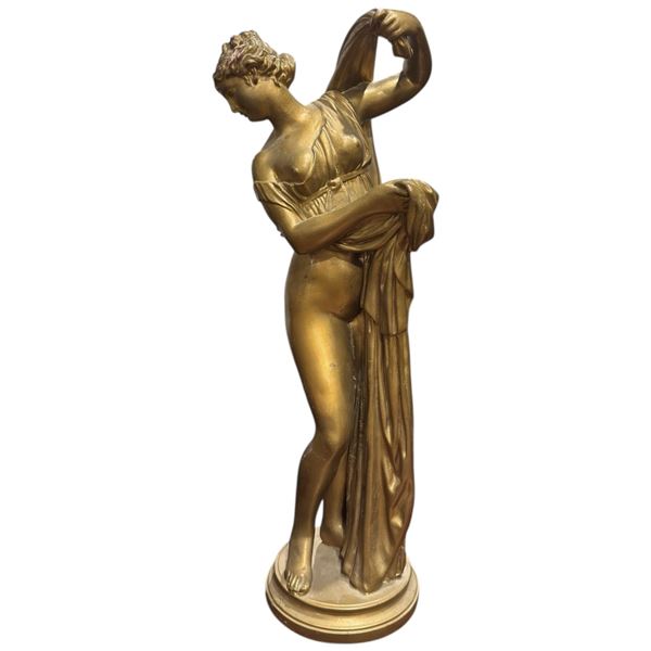 Callipygian Venus Statue * 23" Tall * Molded and Gold Painted