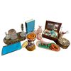 Image 1 : Group of Dresser Top Items (Book, jewelry, wallet, manicure tools, glass tray and more)