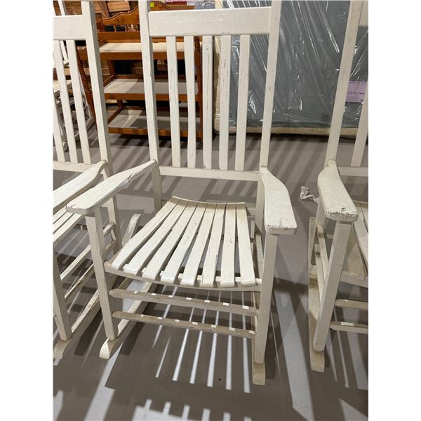 Wood High Back Porch Rocker Painted White