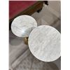 Image 2 : Pair of Marble Topped Adjustable Height Wine Tables (10" diameter)