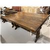 Image 1 : Vintage Oak Trestle Table * Heavy Duty Work Surface (Top of table measures: 2" thick x 39" wide x  6
