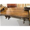 Image 4 : Vintage Oak Trestle Table * Heavy Duty Work Surface (Top of table measures: 2" thick x 39" wide x  6
