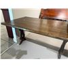 Image 1 : Vintage Oak Trestle Table * Heavy Duty Work Surface (Top of table measures: 2" thick x 39" wide x  6