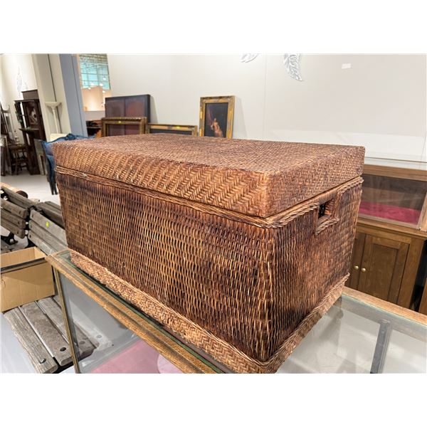 Woven Wicker Storage Chest (20" x 36" x 19" tall)
