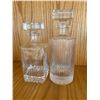 Image 1 : 2 Crystal Decanters with Squared Stoppers