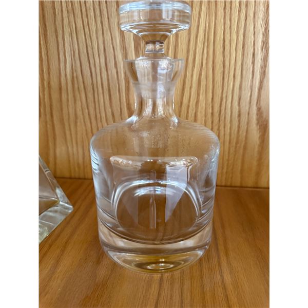 Heavy Crystal Barrell Decanter (10" tall x 6" diameter)