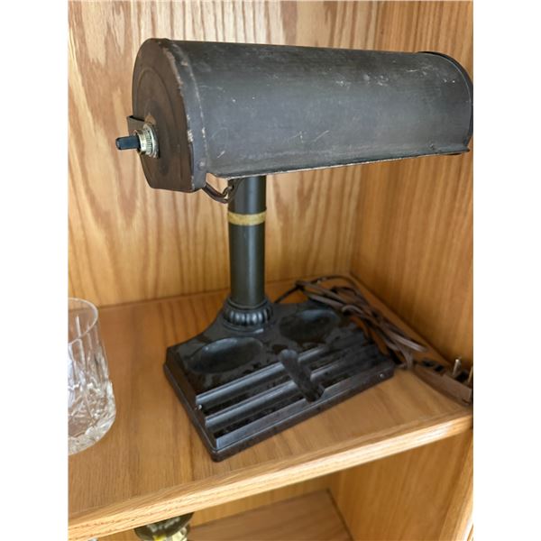 Vintage Metal Banker Style Desk Lamp