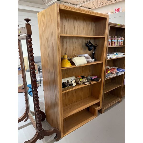 Wood Bookcase/Display Shelf * Adjustable Shelves (12" x 42" x 80" tall) Contents not included