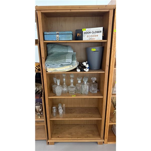 Wood Bookcase/Display Shelf  * Adjustable Shelves(12" x 32" x 76" tall) Contents not included