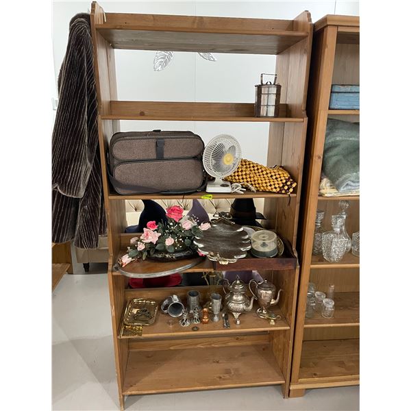 Wood Bookcase/Display Shelf (13" x 36" x 77" tall) Contents not included