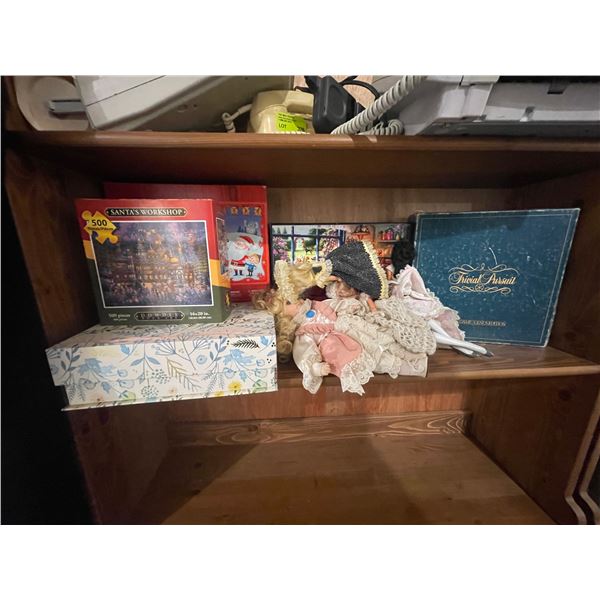 Shelf of Dolls and Games