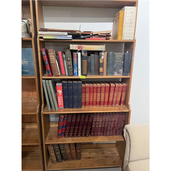 5 Shelves of Vintage Books and Encyclopedias