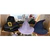 Image 1 : 3 Felt Pilgram Hats and 3 Knitted Packable Wizard/Witch Hats