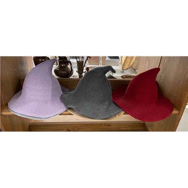 5 Knitted Packable Wizard/Witch Hats